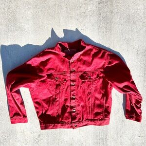 Vintage Levi’s Red Trucker Denim Jacket XL 90s USA